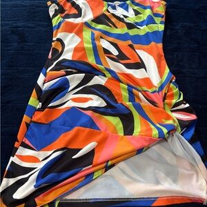 Colorful Strapless Dress